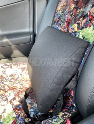 Подушка под спину (31х32х8 см), жаккард черный, Perfect seat, 1 шт
